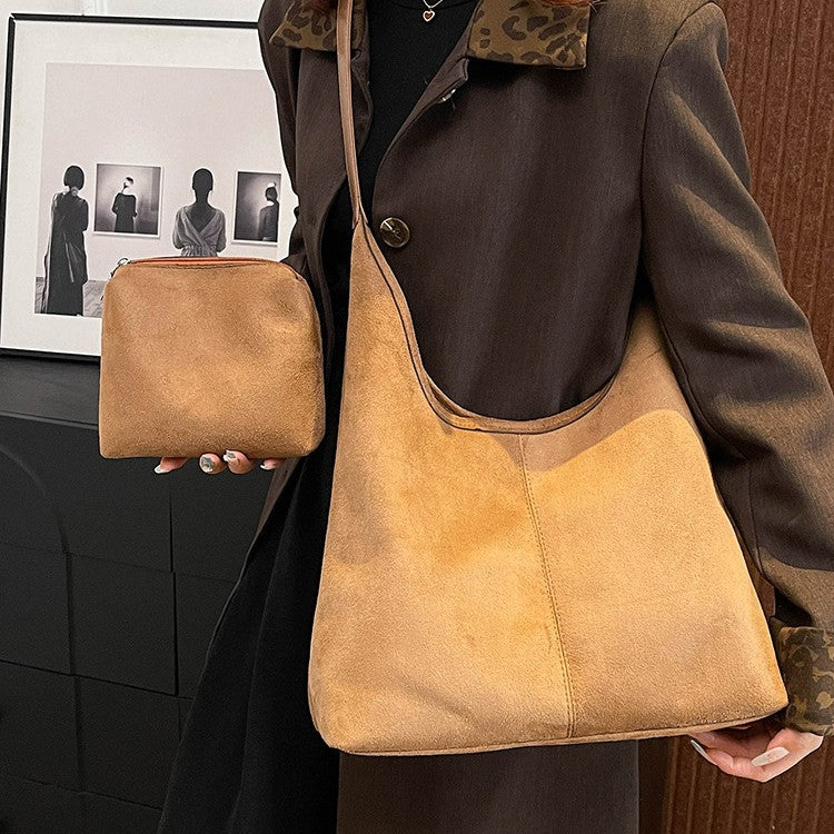 Weiches Wildleder Hobo Schultertasche Brehn