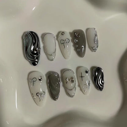 Künstlerische Marmor-Effekt Nagelspitzen Brehn