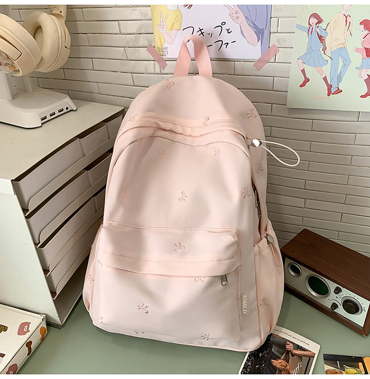 Bestickter Blumenmuster-Schulrucksack