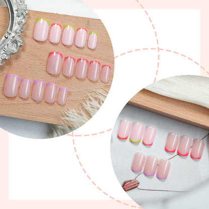 Vibrante Neon French Tip Press-On Nägel Brehn