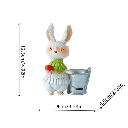 Adorable Hasenfigur mit Salatpflanzer Brehn