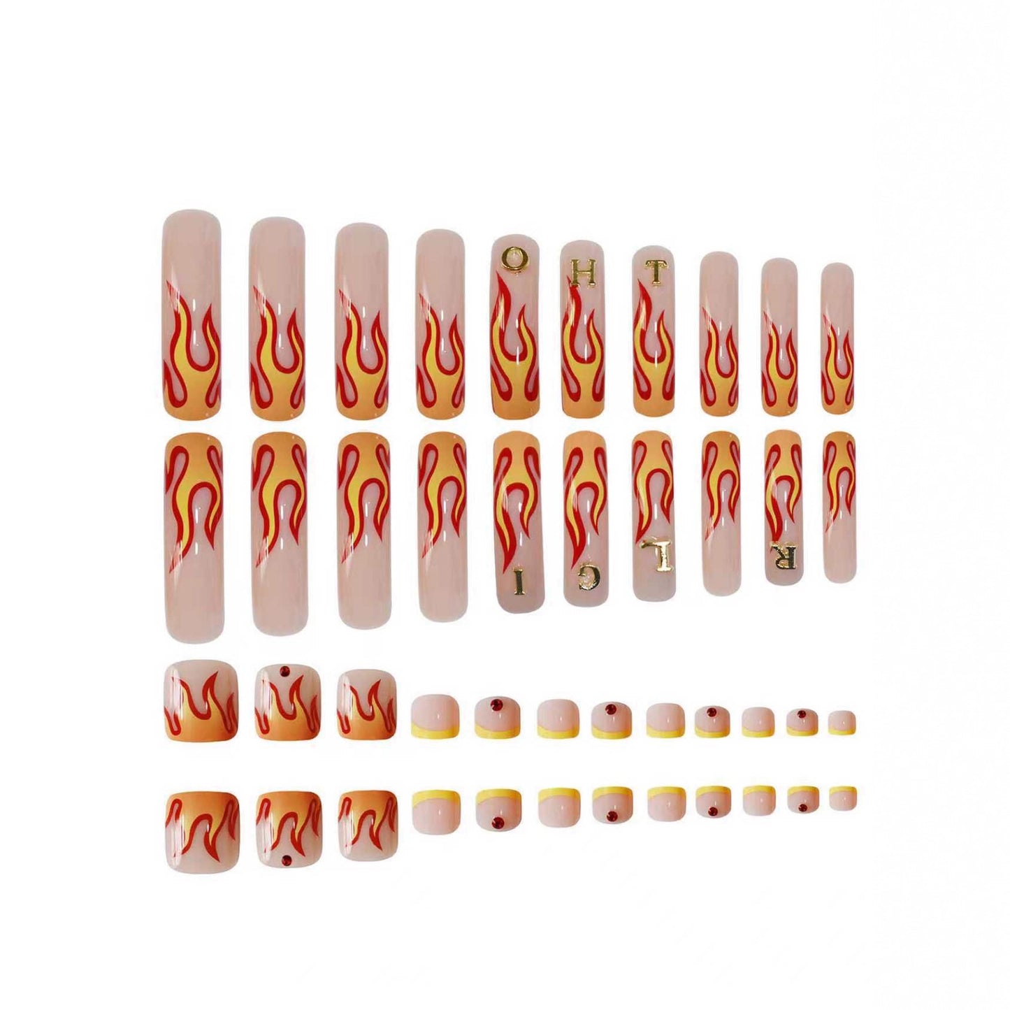 Künstlerische Flamme Nagelkunstverlängerungen Brehn