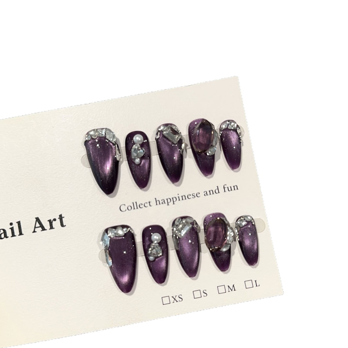Dekoratives Strass-Akzent Press-On Nagelset