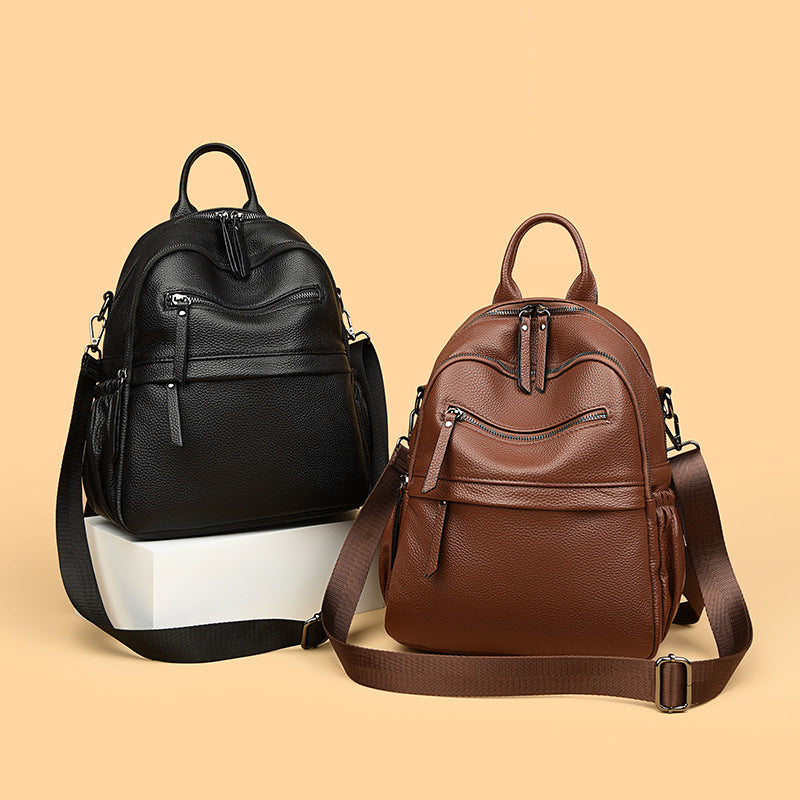 Multi-Funktionaler Texturierter Leder-Rucksack Brehn