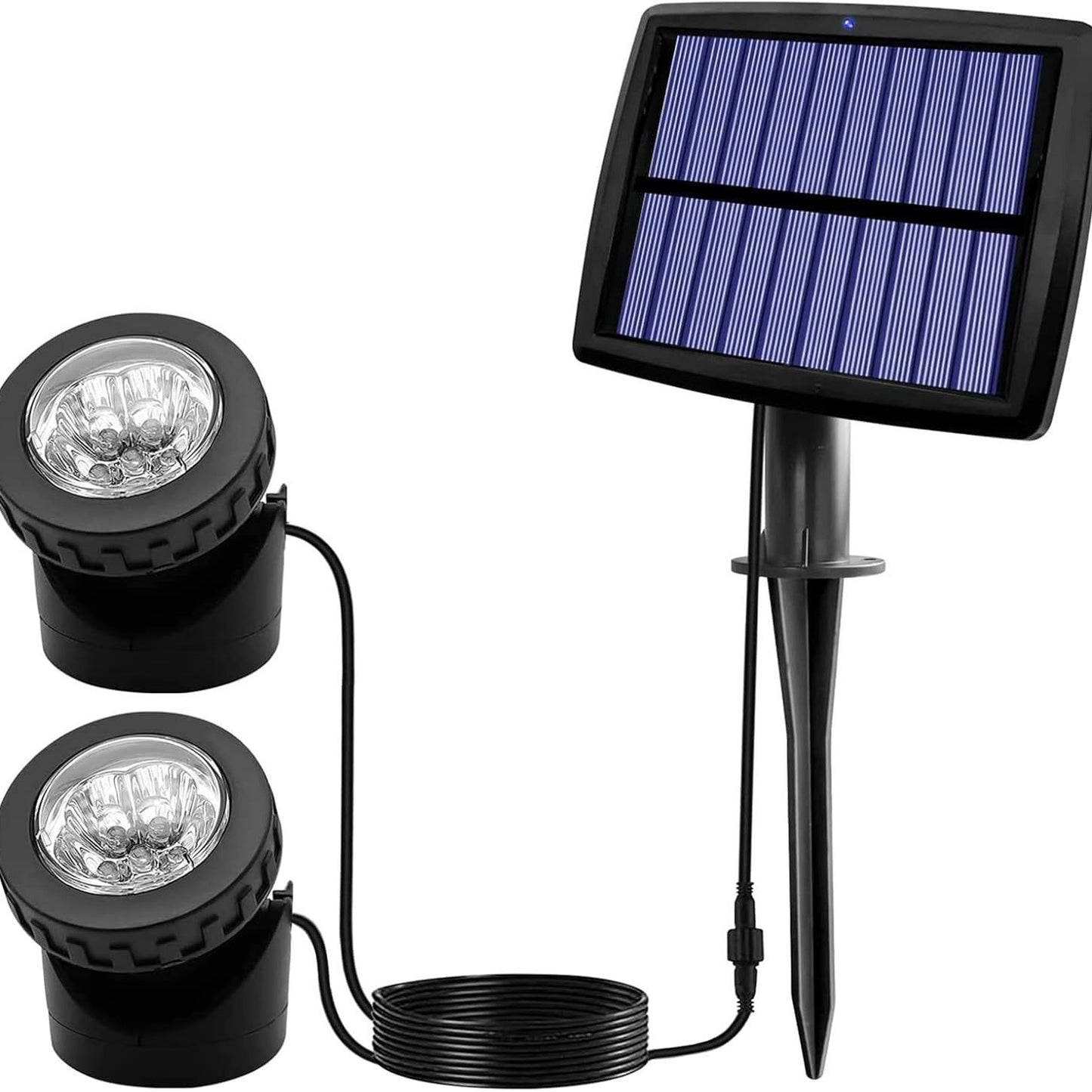 Einstellbare Outdoor Solar Landschaftsstrahler mit externem Photovoltaikpanel und verstellbarem Erdnagel Brehn