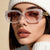 Damen elegante quadratische Sonnenbrille mit goldverziertem Rahmen Brehn