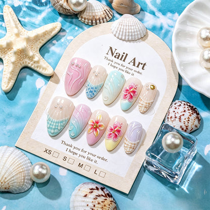 Dekoratives florales Press-On-Nagelset