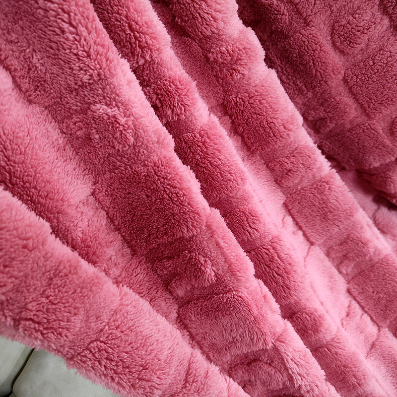 Damen kuschelige Plüsch-Decke mit elegantem Quadratmuster Brehn