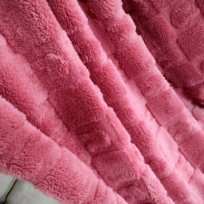 Damen kuschelige Plüsch-Decke mit elegantem Quadratmuster Brehn