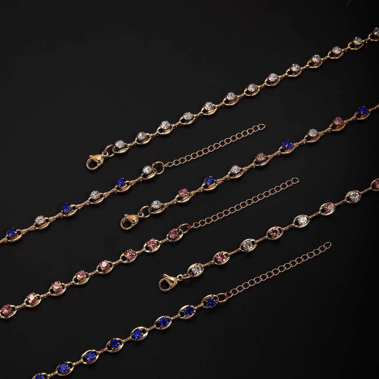 Eleganter Edelstein Akzent Link Armband Brehn