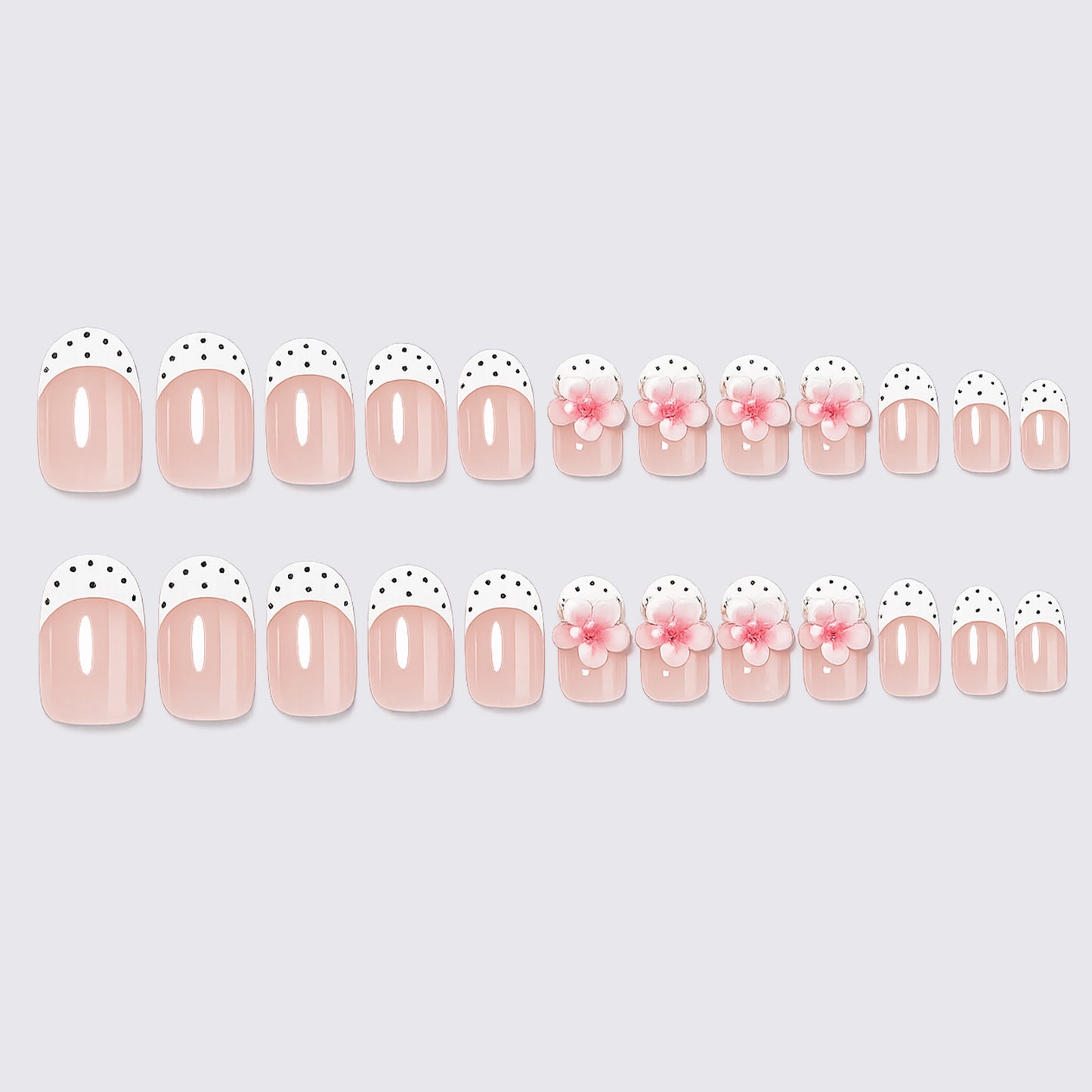 Detailliertes florales Design Press-On Nägel Brehn