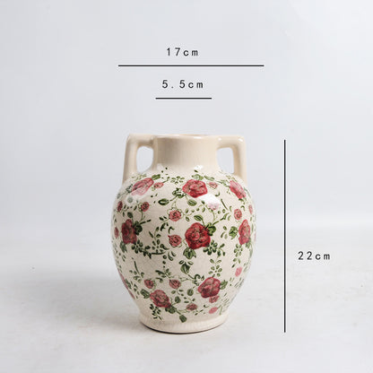Florale Keramik Blumentopf Brehn