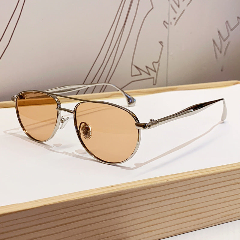 Damen modische Piloten-Sonnenbrille mit elegantem Goldrahmen Brehn