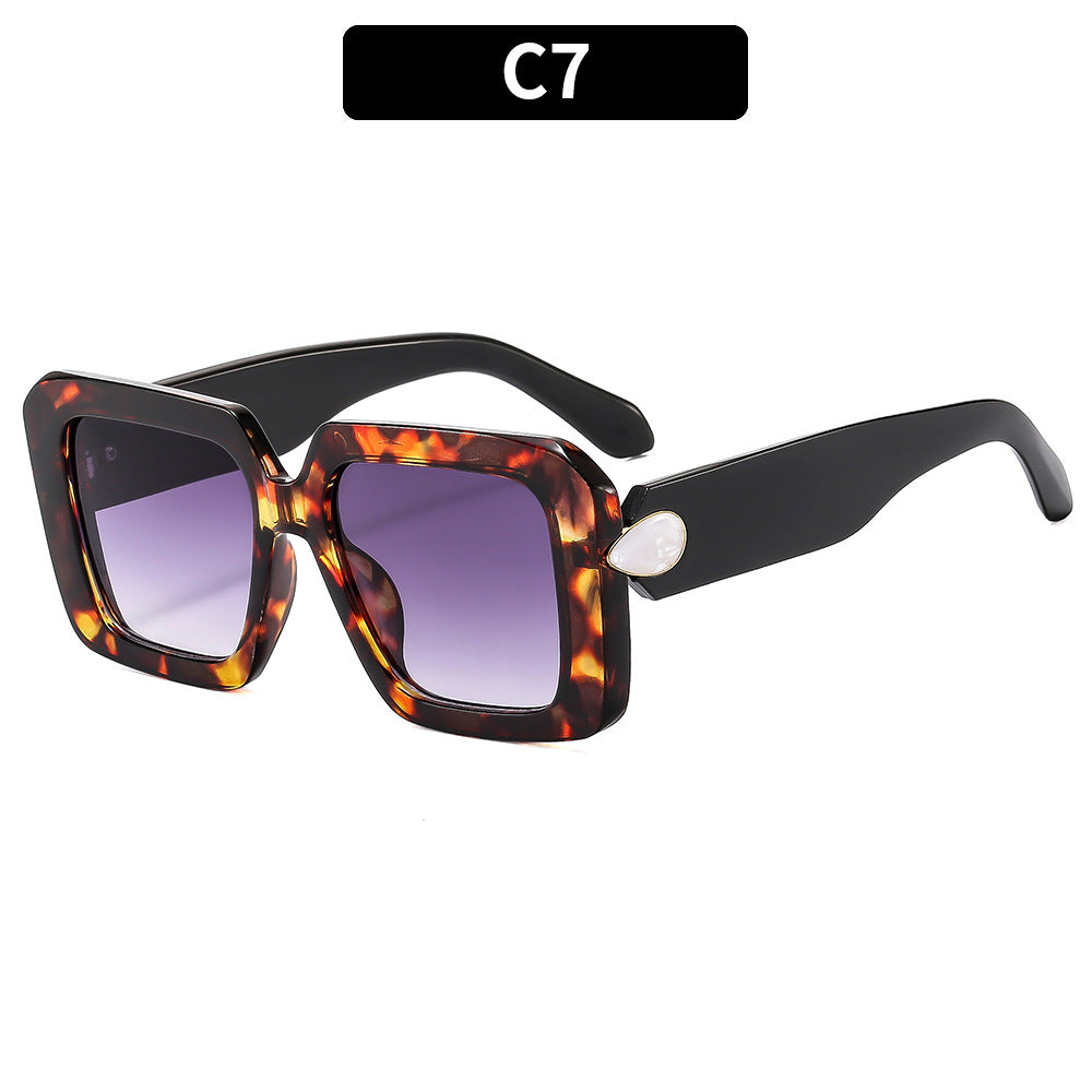 Oversized geometrische quadratische Sonnenbrille klassischer Look