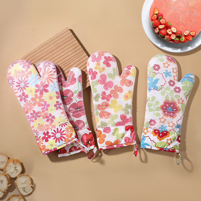 Florales Muster Silikon Ofenhandschuh