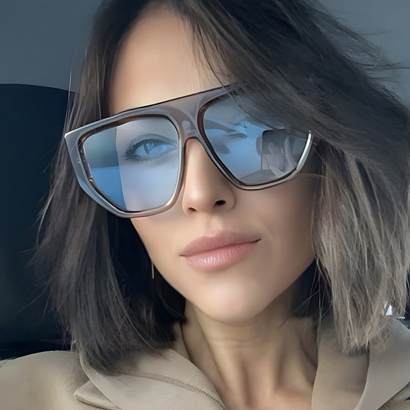 Damen modische Oversized-Sonnenbrille mit innovativem Rahmen Brehn