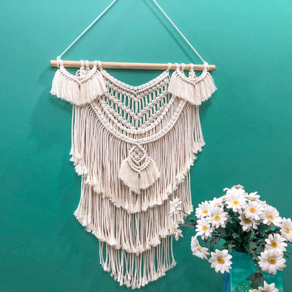 Macramé Wanddekoration mit kreativen Fransen