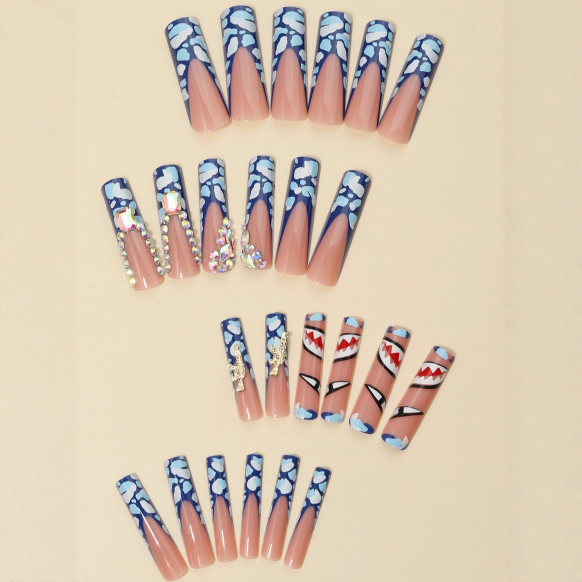 Dekoratives 3D Press-On Nagelset