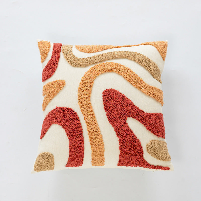 Plüsch Faux Fur Gerippter Quadrat-Wurfkissen mit Kanal-Quilt-Struktur
