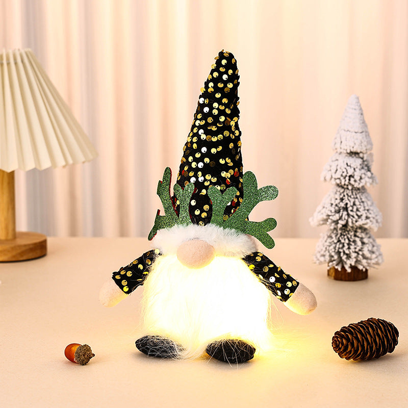 Dekorative Weihnachtsgnom Figur mit LED-Beleuchtung Brehn