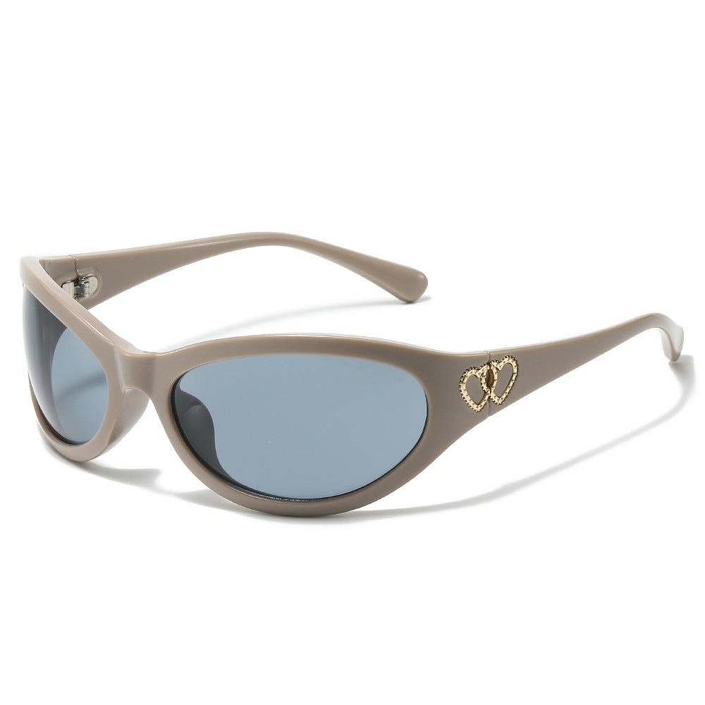 Mode Cat-Eye Sonnenbrille mit Herz Details Brehn
