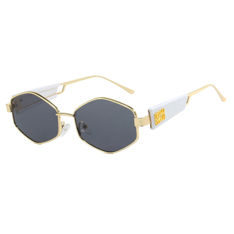 Damen geometrische Sonnenbrille mit modischem Design und UV-Schutz Brehn