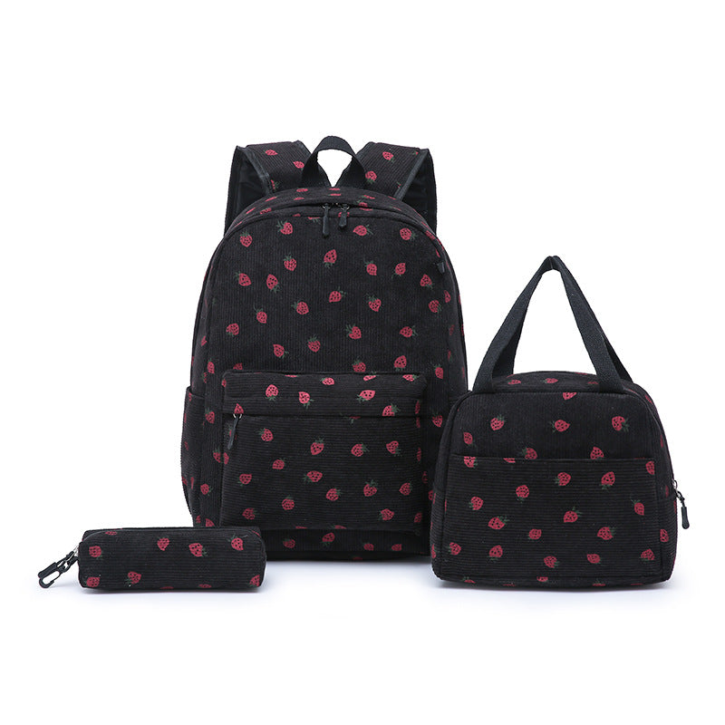 Rucksackset mit Verspieltem Erdbeer-Muster Brehn