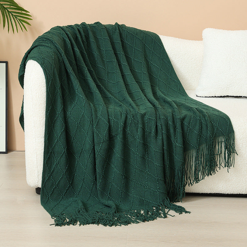 Damen Elegante und stilvolle Wohn- und Kuscheldecke mit Fransen Brehn