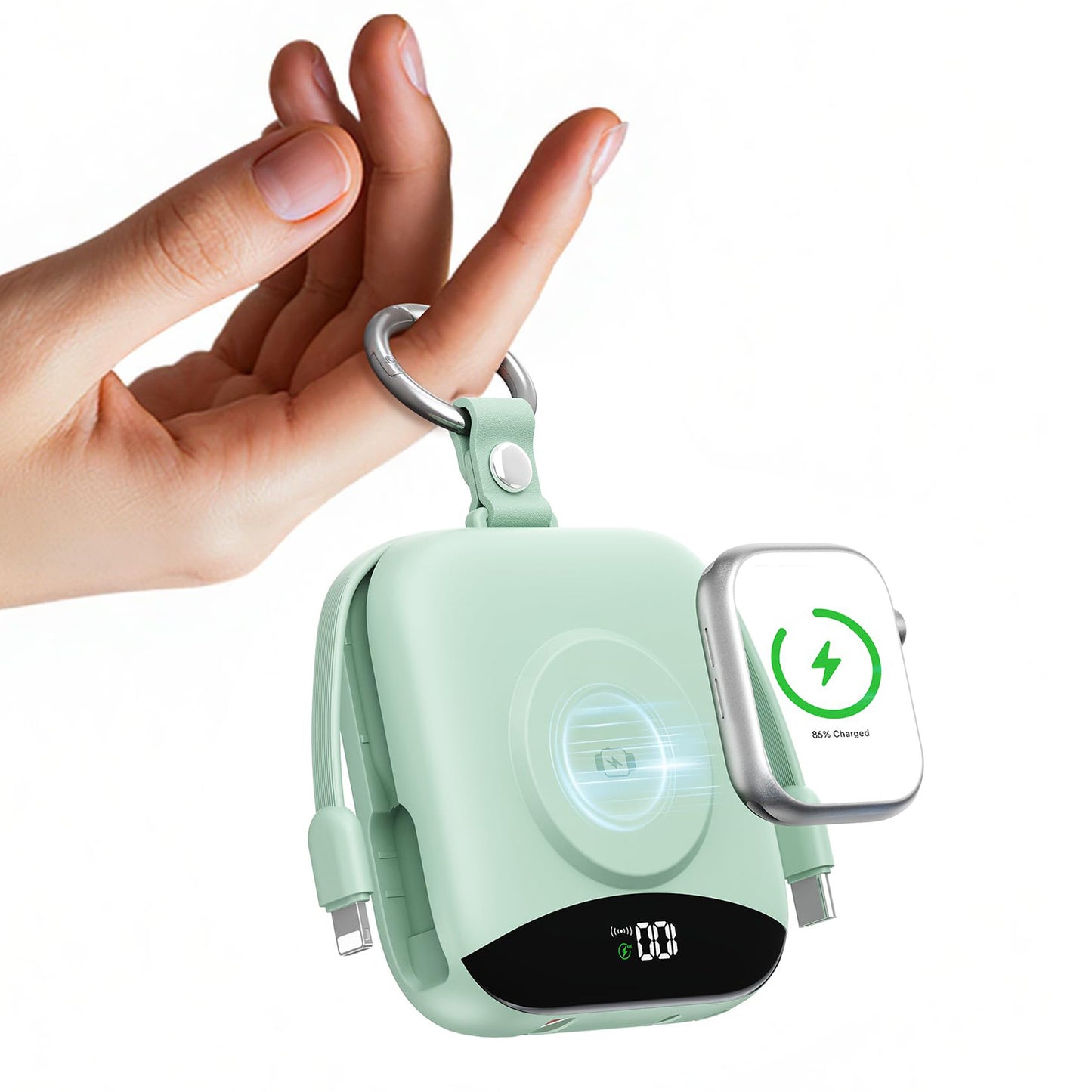 Tragbares Kabelloses Ladegerät mit Integrierter Powerbank Brehn