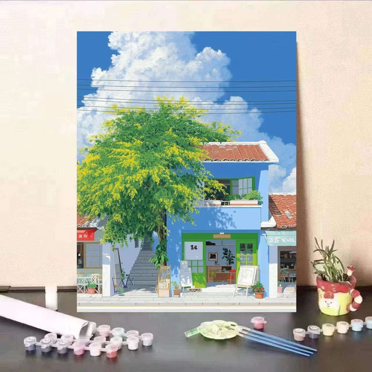 Szenisches Küstendorf Leinwandkunst Brehn