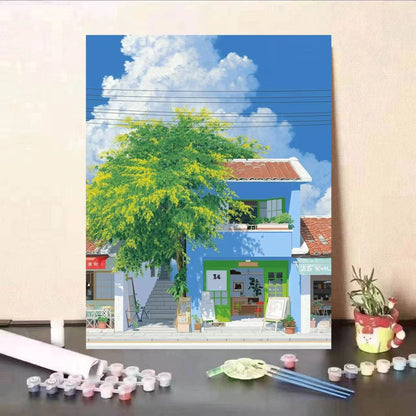 Szenisches Küstendorf Leinwandkunst Brehn