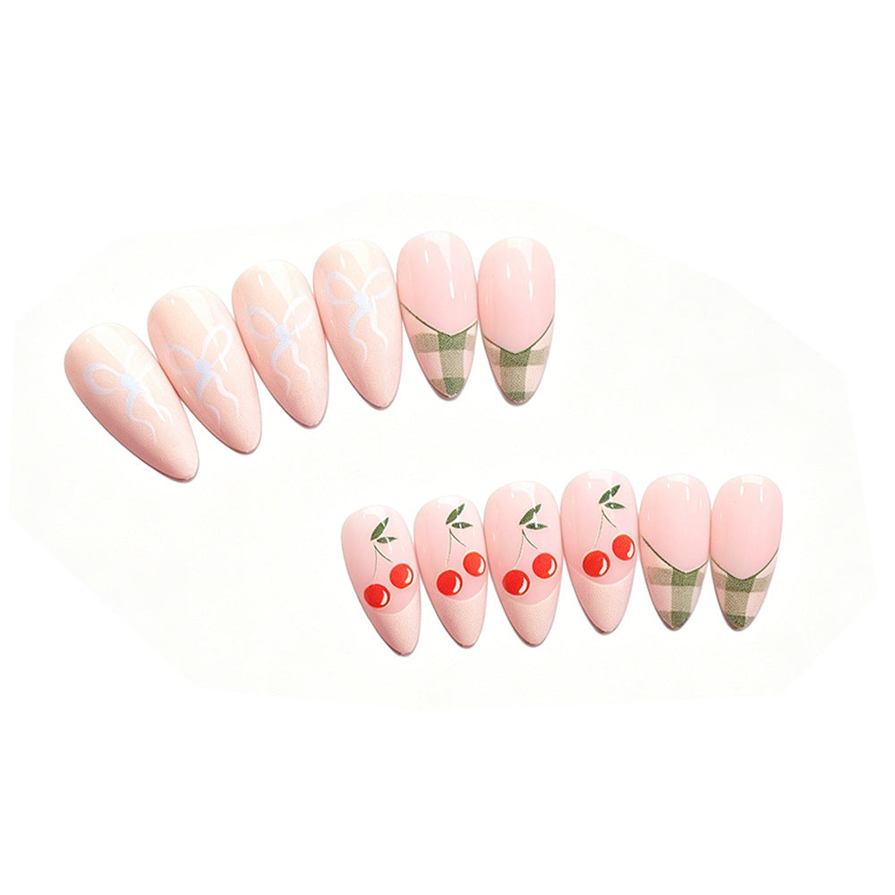 Künstlerisches Press-On Nagelkunst-Design-Set mit Frucht-Akzenten Brehn