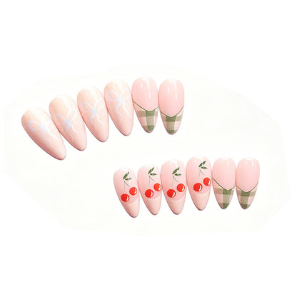 Künstlerisches Press-On Nagelkunst-Design-Set mit Frucht-Akzenten Brehn