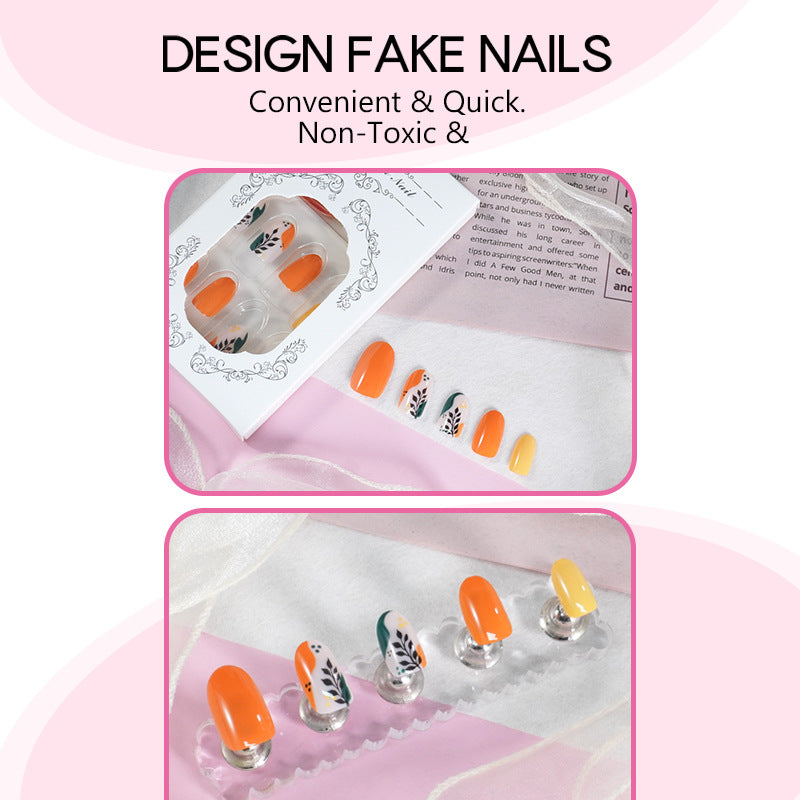Kunstnagelset mit floralen Mustern und eleganten Glitzerakzenten Brehn