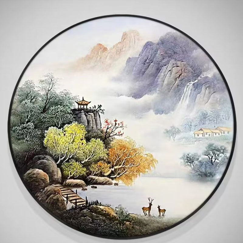 Runde Landschaft-Leinwand Wandkunst