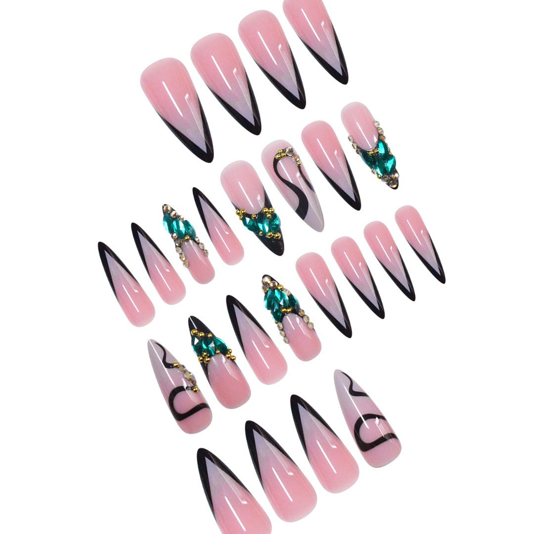 Rhinestone-besetzte Stiletto-Nagel Kunstverlängerungen Brehn