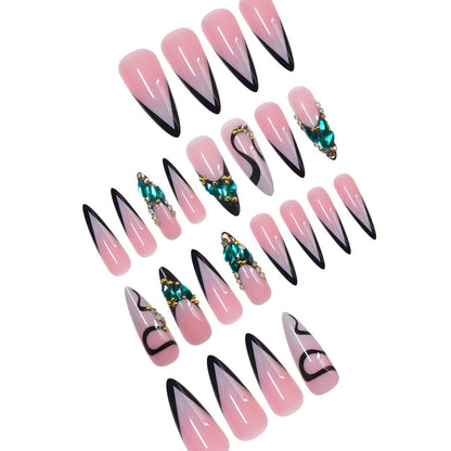 Rhinestone-besetzte Stiletto-Nagel Kunstverlängerungen Brehn