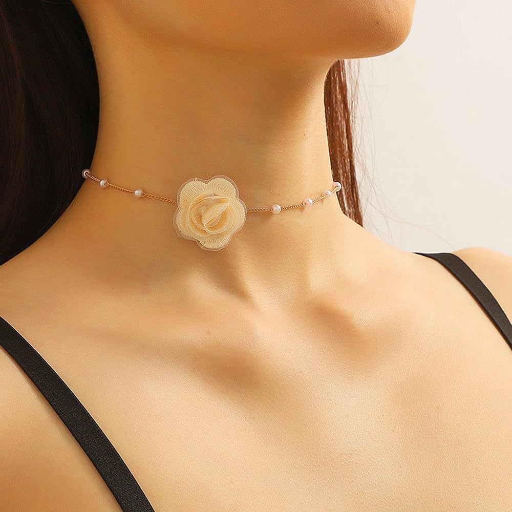 Floral Satin Cord Choker Brehn