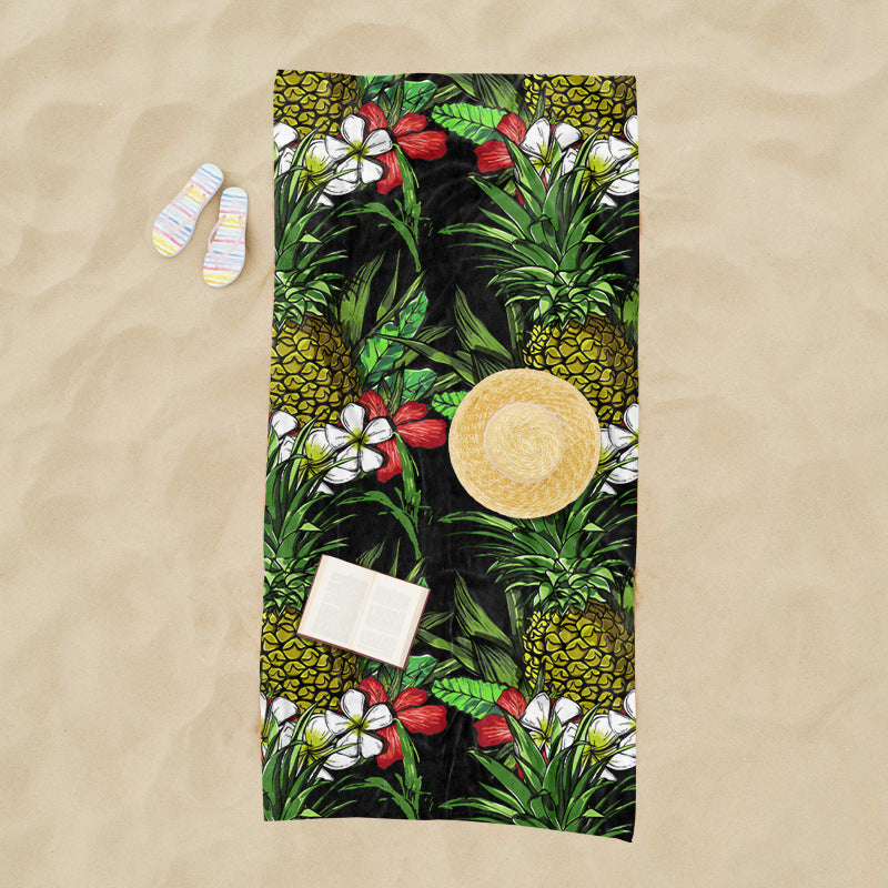 Strandtuch mit exotischem Ananas- und Palmenmuster Brehn