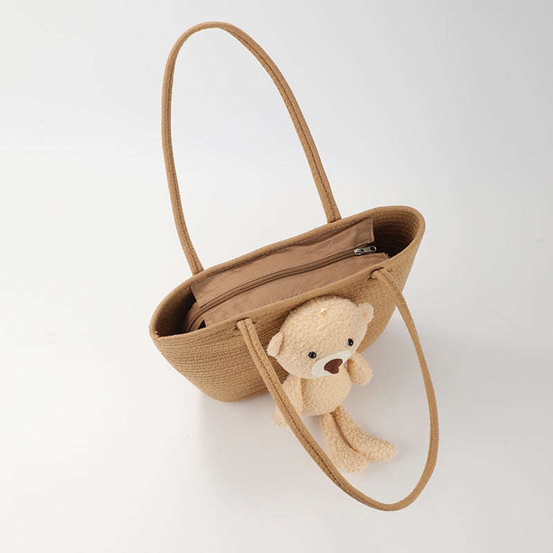 Damen Handtasche mit niedlichem Kuschel-Bären-Akzent Brehn