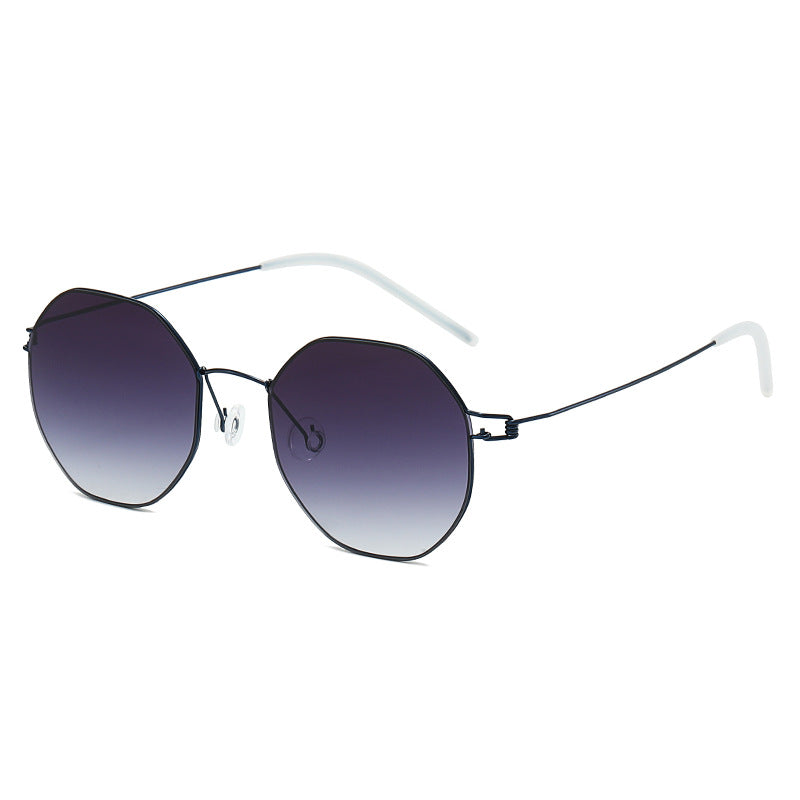 Damen geometrische Sonnenbrille mit hochwertigem Metallrahmen und verspiegelten Gläsern Brehn