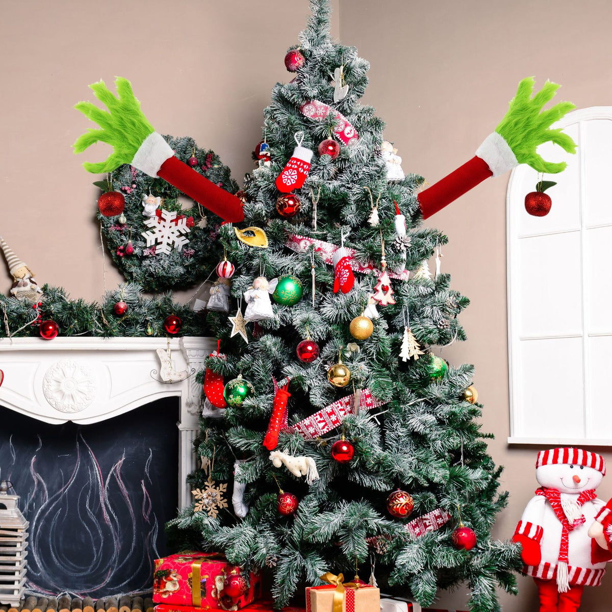 Lustige Weihnachtsmann-Handfigur