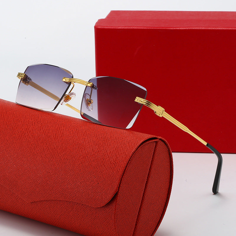 Damen exklusive geometrische Sonnenbrille mit luxuriösen Metallrahmen und polarisierenden Gläsern Brehn