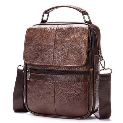 Texturierte Leder-Crossbody-Aktentasche