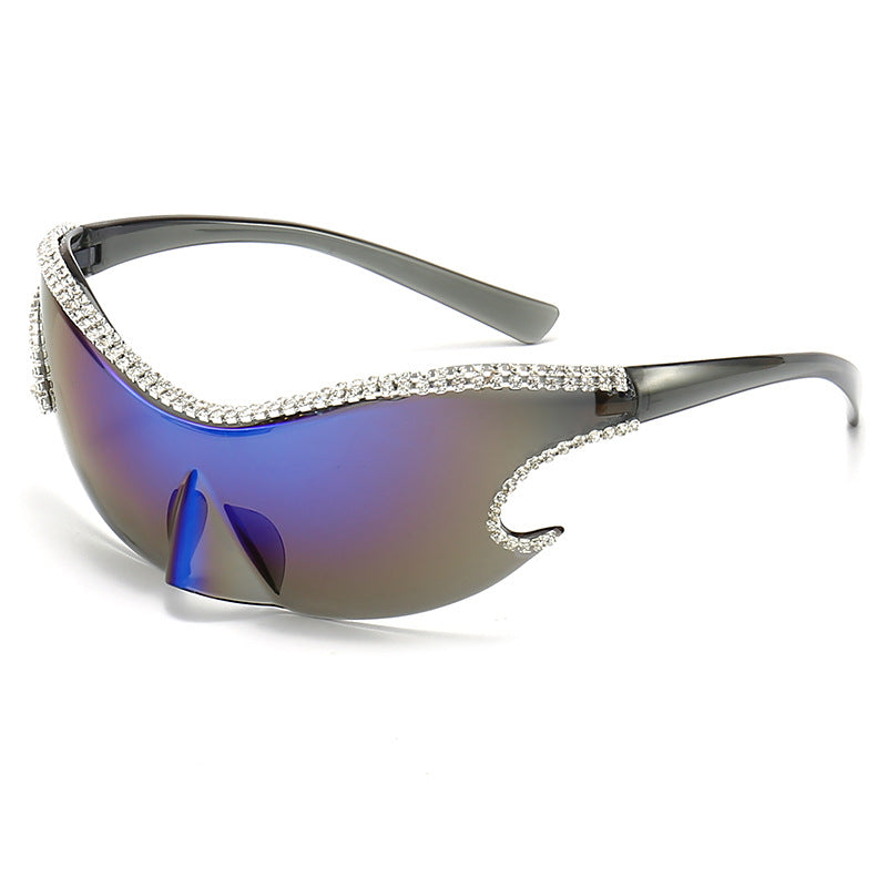 Damen Glamouröse Sonnenbrille mit funkelndem Strassbesatz Brehn