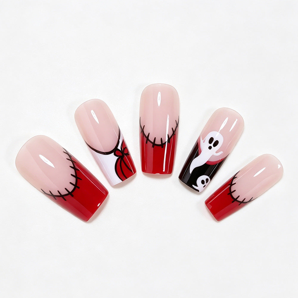 Kreative Halloween-Themen Press-On Nagelkunst Brehn