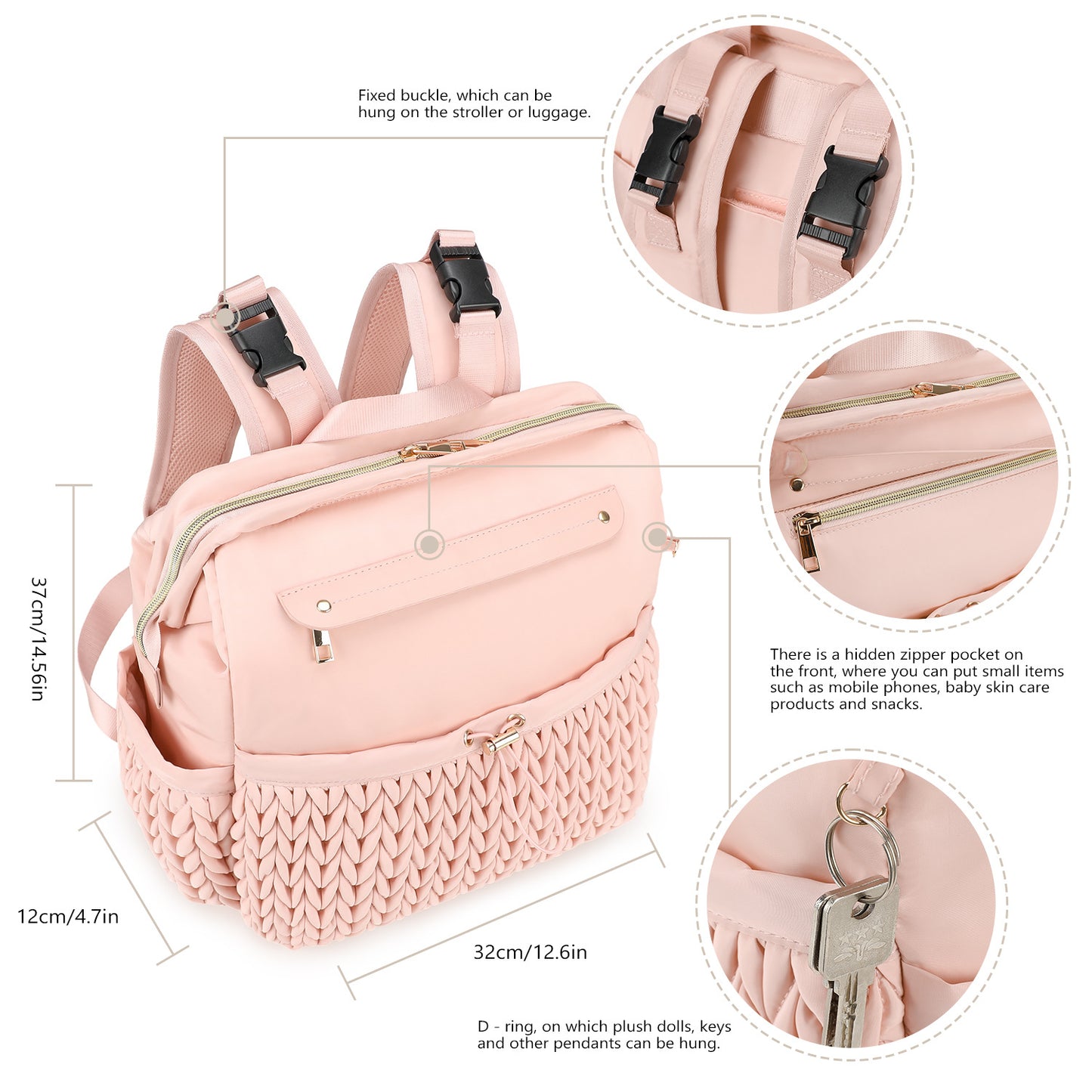 Modischer Rucksack mit Geflochtenem Design Brehn