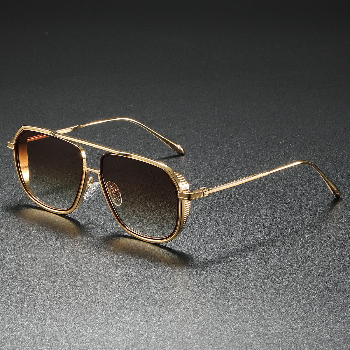 Damen Elegante Sonnenbrille mit kantigem Metallrahmen Brehn