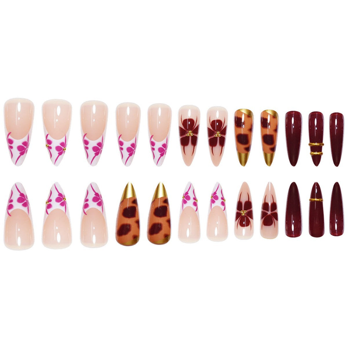 Künstlerische Lange Stiletto Press-On Nagelverlängerungen Brehn