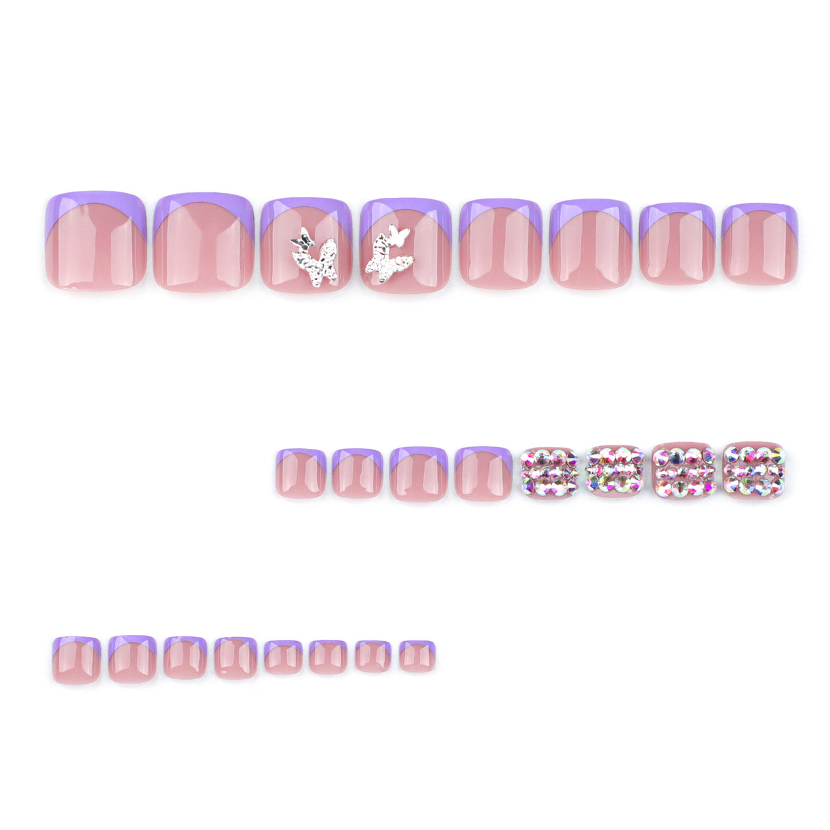 Kunstvolle Fußnagelkunst mit eleganten Glitzerverzierungen Brehn